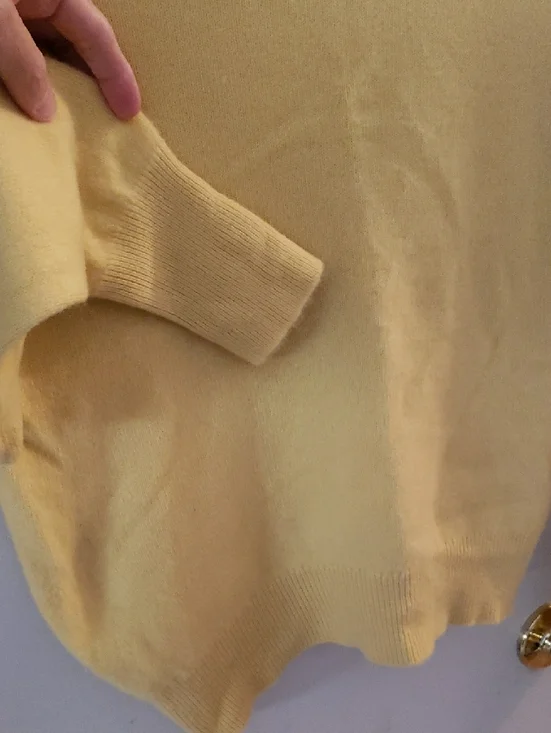 Light Yellow Turtleneck Sweater - Women's Cozy Knit - Picture 10 of 13